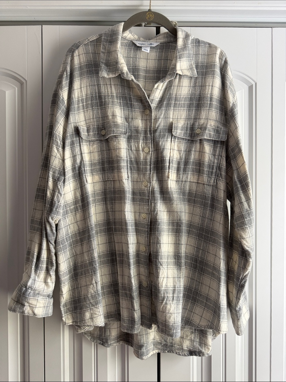 WOMENS OLD NAVY THE BOYFRIEND FLANNEL SHIRT